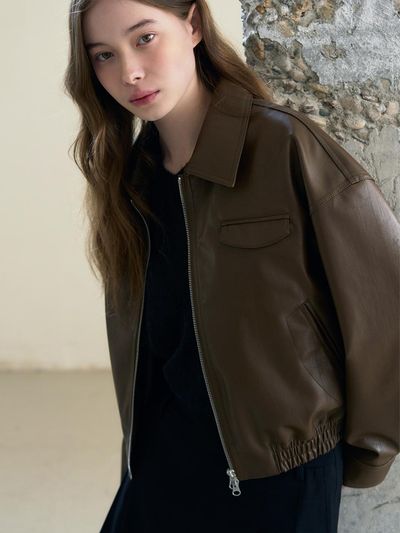 DRAWFIT WOMEN Crack Leather Jacket [3 COLORS]