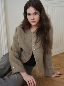 DRAWFIT WOMEN Fur Wool Collarless Jacket [2 COLORS]
