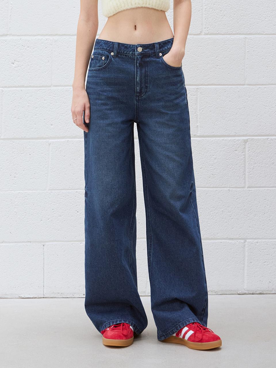 DRAWFIT WOMEN Semi Low Rise Wide Jeans [2 COLORS]
