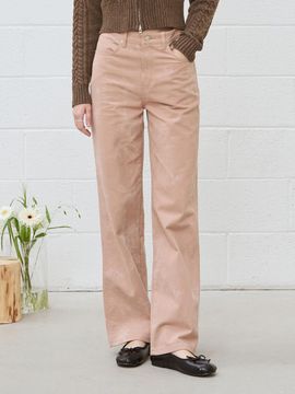 DRAWFIT WOMEN Semi Wide Bleach Color Jeans [PALE PINK]