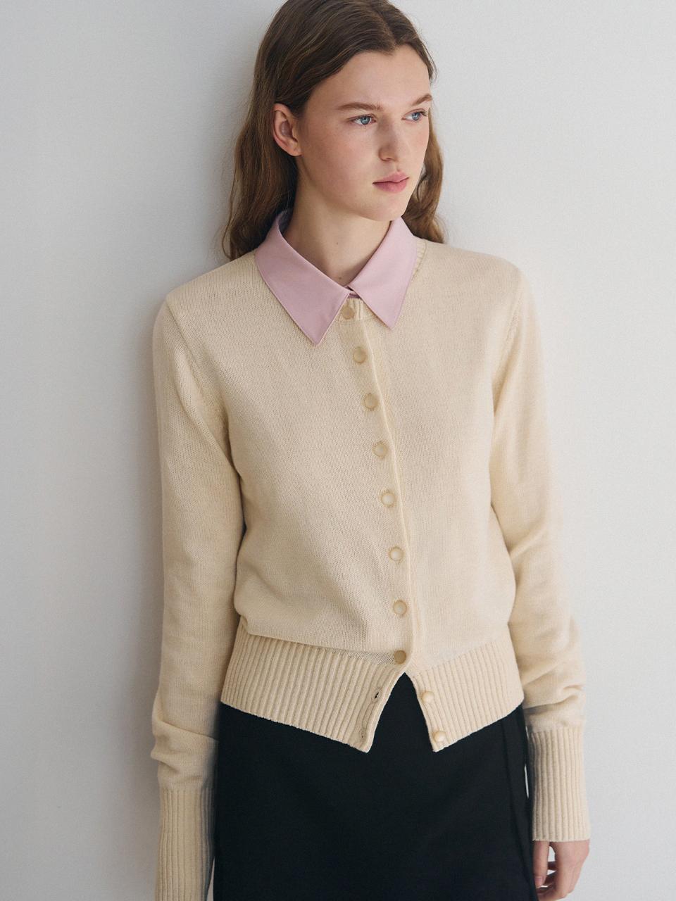 DRAWFIT WOMEN Wool Cotton Blend Round Neck Standard Fit Cardigan