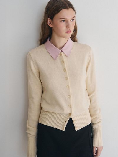 DRAWFIT WOMEN Wool Cotton Blend Round Neck Standard Fit Cardigan