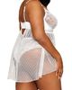 Dreamgirl Dreamgirl Lace & Satin Babydoll Chemise & Panty Set - 2
