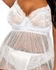 Dreamgirl Dreamgirl Lace & Satin Babydoll Chemise & Panty Set - 3
