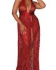 Dreamgirl Dreamgirl Lace Halter Nightgown & G-String Set - 1