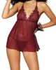 Dreamgirl Dreamgirl Lace Trim Mesh Babydoll Chemise & G-String Thong - 5