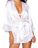 Dreamgirl Dreamgirl Satin & Chiffon Bralette, Robe & Thong Set - 1