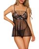 Dreamgirl Dreamgirl Strappy Mesh Underwire Chemise & G-String Set - 1