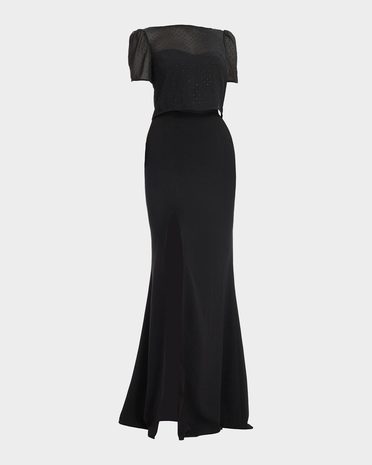 Dress the Population Black Label Amanda Chiffon-Draped Mermaid Gown