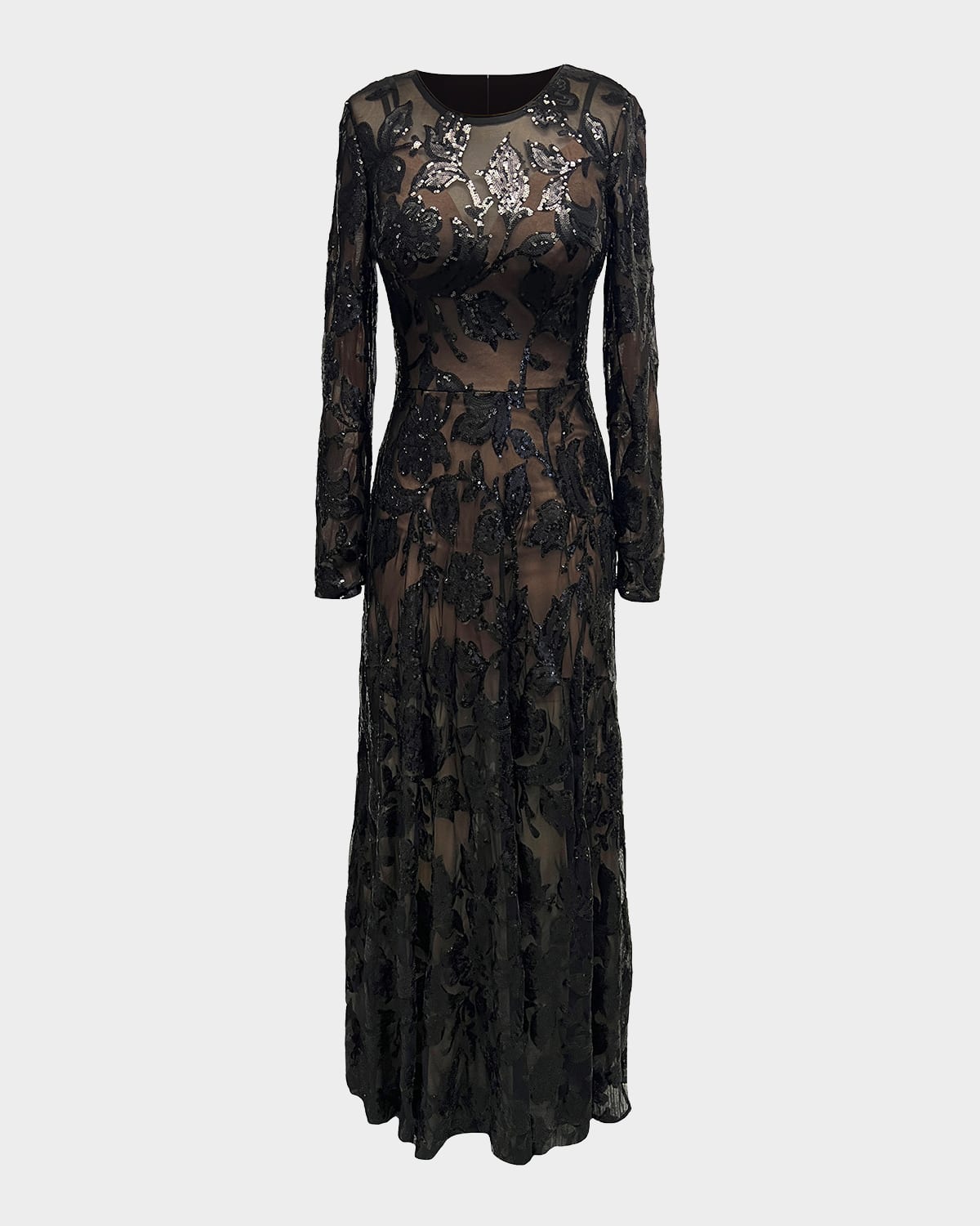 Dress the Population Black Label Ava Floral Sequin Tulle Gown
