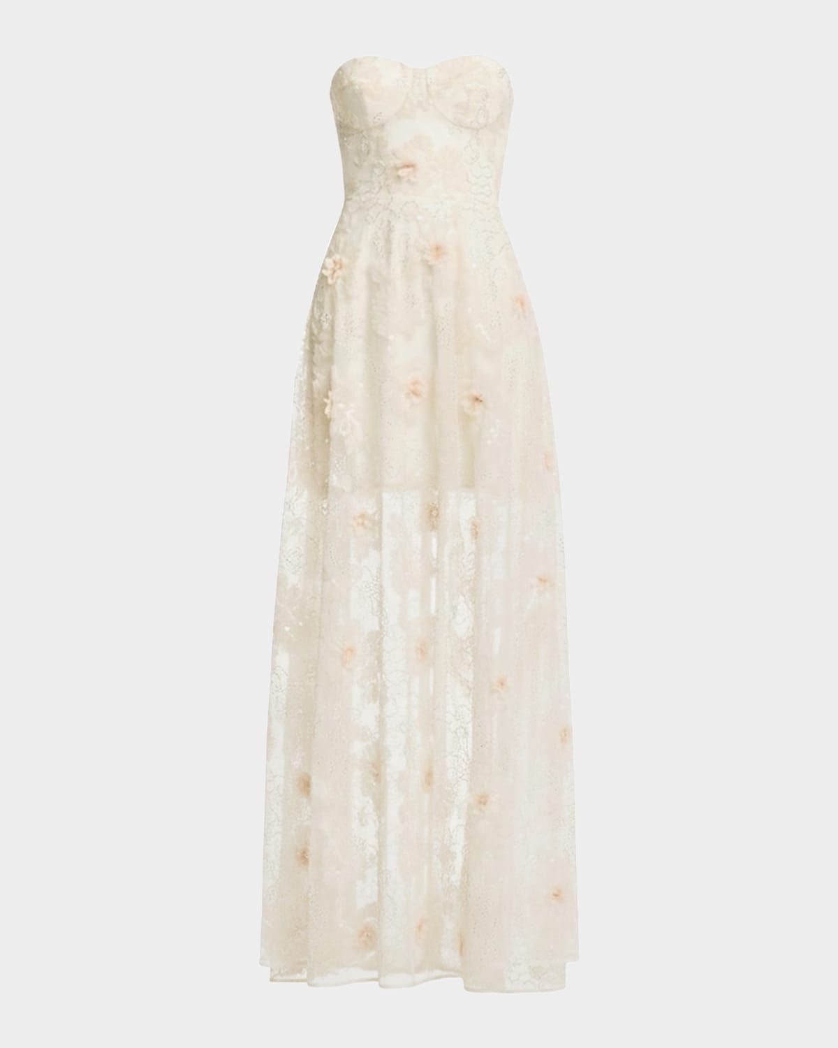 Dress the Population Black Label Connor Strapless Beaded Floral Applique Gown