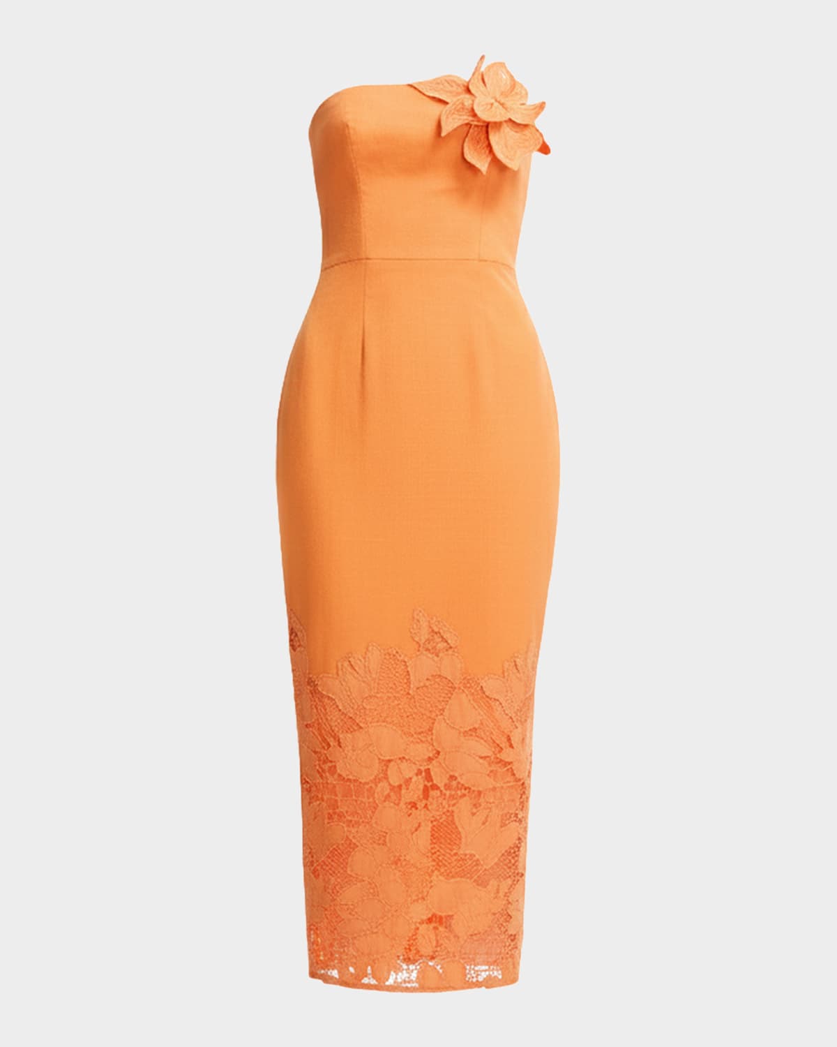 Dress the Population Black Label Viviana Strapless Cutout Cotton Twill Midi Dress