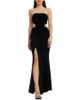 Dress The Population Dress the Population Ariana Strapless Crystal Trim Cut-Out High Slit Gown - 1