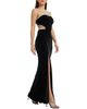 Dress The Population Dress the Population Ariana Strapless Crystal Trim Cut-Out High Slit Gown - 2