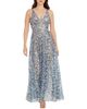 Dress The Population Dress the Population Ariyah V-Neck 3D Floral Sequin A-Line Gown - 1
