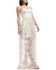 Dress The Population Dress the Population Audrina Strapless Sweetheart 3D Floral Applique Sheer Overlay Gown - 3