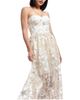 Dress The Population Dress the Population Audrina Strapless Sweetheart 3D Floral Applique Sheer Overlay Gown - 6