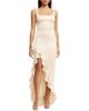 Dress The Population Dress the Population Charlene Square Neck Satin Cascade Ruffle Gown - 1