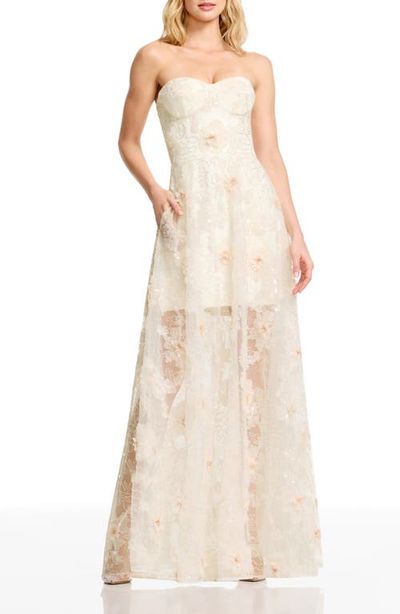 Dress the Population Dress the Population Connor Beaded Floral Strapless Gown