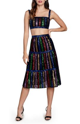 Dress the Population Dress the Population Diaz Sequin Crop Tank & Skirt