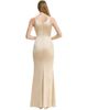 Dress The Population Dress the Population Iris V-Neck Satin High Slit Gown - 5