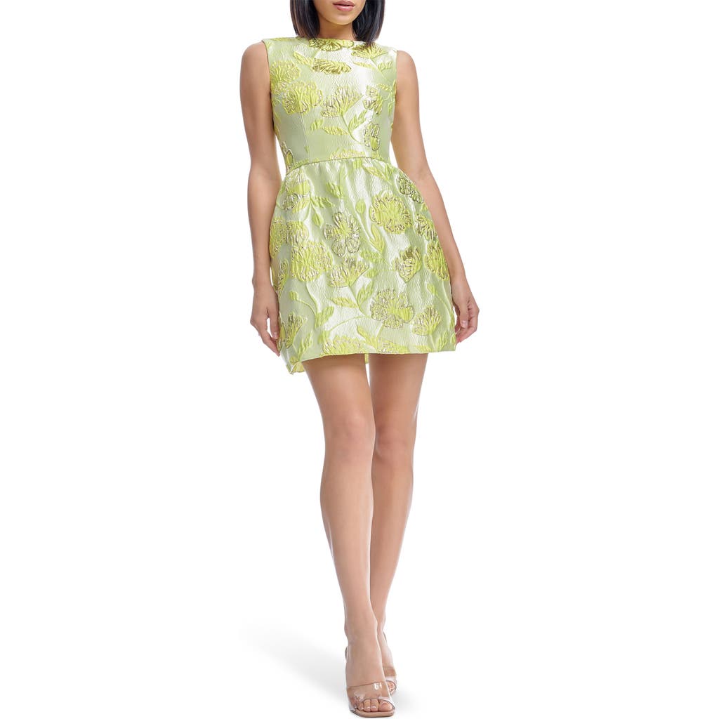 Dress the Population Dress the Population Jackie Metalllic Floral Jacquard Cocktail Minidress