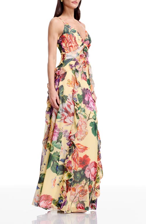 Dress the Population Dress the Population Jayden Floral Ruffle A-Line Gown