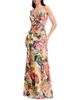 Dress The Population Dress the Population Jayden V-Neck Floral Print Cascade Ruffle Gown - 1