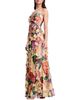 Dress The Population Dress the Population Jayden V-Neck Floral Print Cascade Ruffle Gown - 4