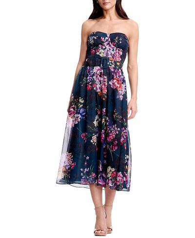 Dress The Population Dress the Population Jenny Strapless Floral Belted Dress