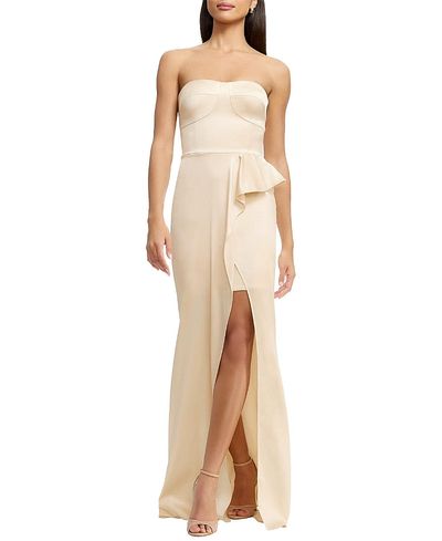 Dress The Population Dress the Population Kai Strapless Sweetheart Bustier Side Ruffle Gown