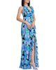 Dress The Population Dress the Population Kathleen Halter Plunge Floral Print Ruffle Slit Gown - 3