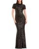 Dress The Population Dress the Population Kenzie Short Sleeve Sequin Mermaid Gown - 1