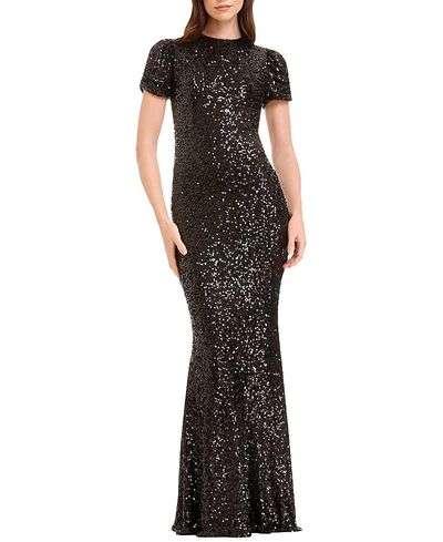 Dress The Population Dress the Population Kenzie Short Sleeve Sequin Mermaid Gown