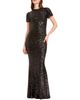 Dress The Population Dress the Population Kenzie Short Sleeve Sequin Mermaid Gown - 2