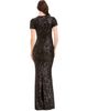 Dress The Population Dress the Population Kenzie Short Sleeve Sequin Mermaid Gown - 4