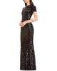 Dress The Population Dress the Population Kenzie Short Sleeve Sequin Mermaid Gown - 5