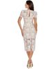 Dress The Population Dress the Population Lia Cap Sleeve 3D Floral Applique Midi Dress - 3