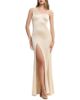 Dress The Population Dress the Population Magdalyn One Shoulder Satin High Slit Gown - 1