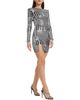 Dress The Population Dress the Population Nathalia Long Sleeve Geometric Sequin Stripe Mini Dress - 2