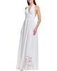 Dress The Population Dress the Population Nessie Halter Plunge V-Neck Lace Trim A-Line Gown - 2