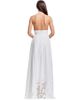 Dress The Population Dress the Population Nessie Halter Plunge V-Neck Lace Trim A-Line Gown - 4
