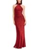 Dress The Population Dress the Population Olivia Halter High Neck Rose Print Rosette Gown - 1