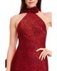 Dress The Population Dress the Population Olivia Halter High Neck Rose Print Rosette Gown - 3