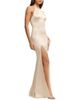 Dress The Population Dress the Population Paige Halter Neck Satin High Slit Gown - 3