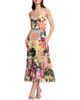 Dress The Population Dress the Population Prescott Strapless Sweetheart Floral Print Tiered Midi Dress - 1