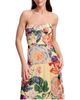 Dress The Population Dress the Population Prescott Strapless Sweetheart Floral Print Tiered Midi Dress - 3