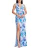Dress The Population Dress the Population Sandra V-Neck Pleated Floral Gown - 1