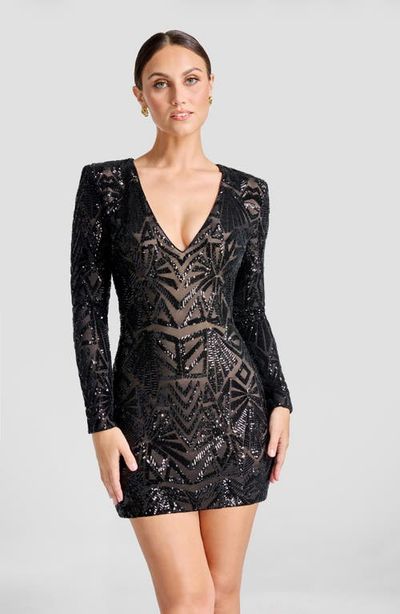 Dress the Population Dress the Population Selene Sequin V-Neck Minidress