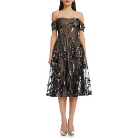 Dress the Population Dress the Population Valeria Sequin Off the Shoulder Cocktail Dress